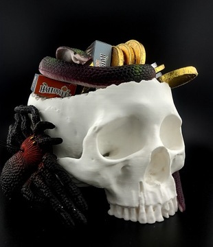 ЧАША СЛАДКОЕ УКРАШЕНИЕ ХЭЛЛОУИН БЕЛЫЙ ЧЕРЕП КОСТИ ЧЕРЕПА XXL