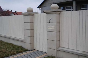 Рустованные заборы, бетонные заборы, стильные заборы, столбы