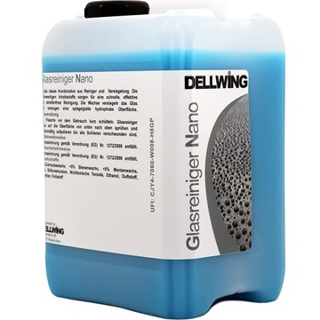 DELLWING NANO ŚRODEK CZYSZCZĄCY DO SZYB LUSTER 5L POWIERZCHNIA HYDROFOBOWA