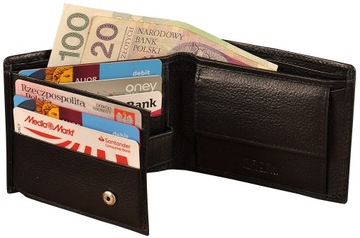slim MAŁY skórzany PORTFEL męski karty dokumenty -CAVALDI- No 5