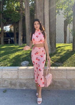 ZARA SPÓDNICA Z TKANINY Z DOMIESZKĄ LNU/WISKOZY XS