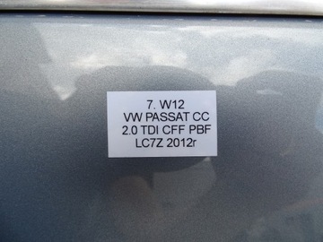 DVEŘE LEVÝ PŘEDNÍ LEVÉ LC7Z VW PASSAT CC 3C8 08-16R