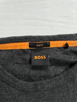 HUGO BOSS SZARA BLUZKA Z DŁUGIM RĘKAWEM LONGSLEEVE SLIM FIT