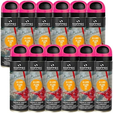 FARBA GEODEZYJNA SPRAY SOPPEC FLUO TP RÓŻOWY x12