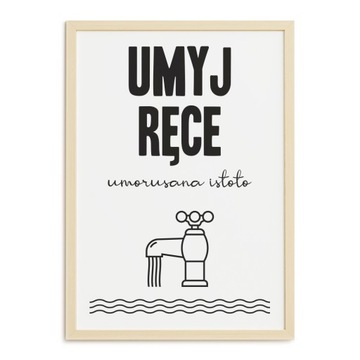 PLAKAT NOWOCZESNY A3 PRANIE DO ŁAZIENKI UMYJ RĘCE