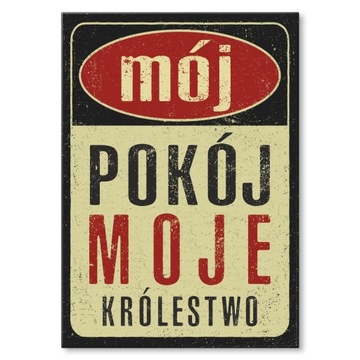 OZDOBA METAL BLACHA DO POKOJU DUŻA NAPIS PREZENT