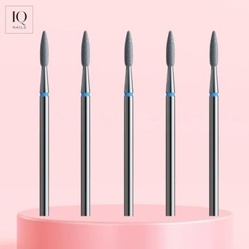 IQ NAILS НАБОР ИЗ 5 АЛМАЗНЫХ ФРЕЗ ДЛИННЫХ СТАНДАРТНЫХ ПЛАМЕННЫХ №. 9