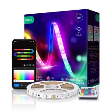 TAŚMA LED WIFI SMD5050 10M RGB KOLOROWA+PILOT TUYA