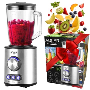 Blender kielichowy Szklany Mocny 1700W 1,5L Do koktajli Kruszy Lód BPA FREE