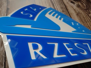 Stal Rzeszów herb na ścianę prezent szyld dla fana klubu dla chłopaka męża