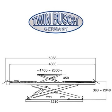 ДИАГНОСТИЧЕСКИЙ ножничный подъемник Twin Busch SA-42U