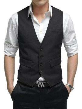 Men Vest Suit for Men Male Classic Mens Vest Black