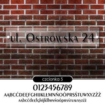 Tablica adresowa adres 3D numer na dom 50x10 przeźroczysta - szkło akrylowe