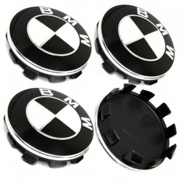 4 dekielki kołpaczki dekielek BMW 56 mm czarne