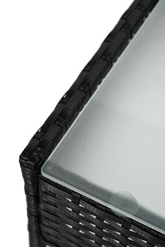 Комплект садовой мебели для отдыха, диван, 2 кресла, черный журнальный столик.