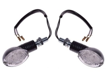 Kierunkowskazy małe carbon owalne LED 12V 2szt