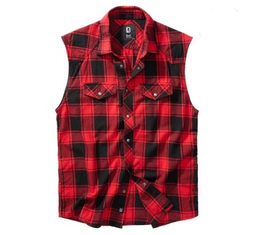 Koszula Brandit Checkshirt sleeveless red/black XXL