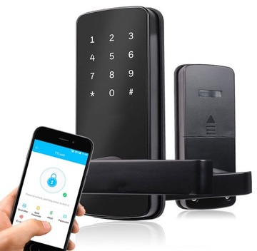 KLAMKA ELEKTRONICZNA ZAMEK SZYFROWY KOD SMS Android iOS 5 BRELOKOW SZYLD