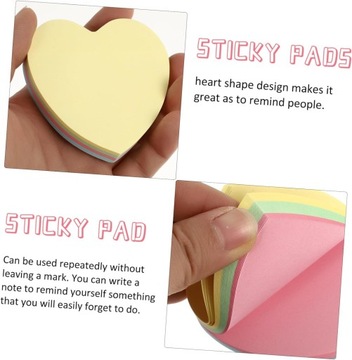 3 шт. заметки в форме сердца, липкие подушечки, липкая закладка для блокнота в