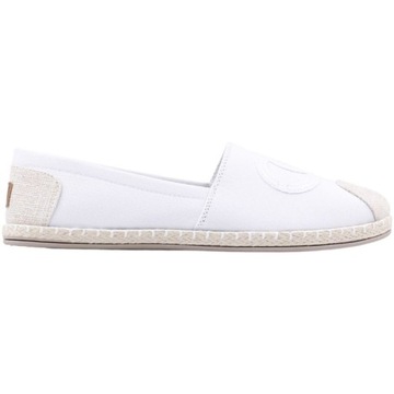 White Espardyls Женская плоская низкая обувь Eco -leather удобно