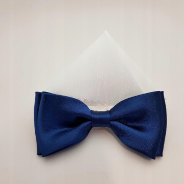 ГАЛСТУК-БАБОЧКА С КАРМАНОМ В КЛЕТКУ ТЕМНО-СИНЕГО ГЛЯНЦЕВОГО ТЕМНО-СИНЕГО ПРИЧИНЕНИЯ