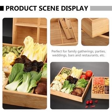 Разделенный сервировочный поднос, деревянное отделение для тарелок.