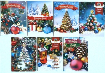 Karnet kartka świąteczna Boże Narodzenia Świecki B6 10szt