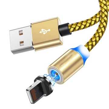 МАГНИТНЫЙ КАБЕЛЬ 3в1 ДЛЯ IPHONE LIGHTNING ANDROID MICRO USB TYPE-C ДЫШАЩИЙ 1м