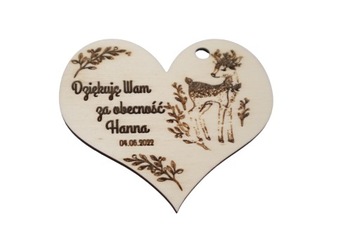 Drewniane podziękowanie gości roczek chrzest