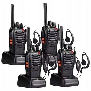 KRÓTKOFALÓWKA 4x WALKIE TALKIE BAOFENG BF-88E PMR DUŻY ZASIĘG RADIOTELEFON
