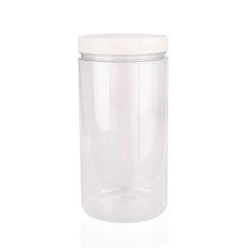 Słoik plastikowy PET 1500ml z nakrętką białą PP