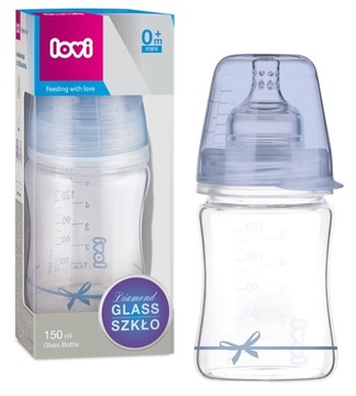 LOVI BUTELKA SZKLANA DIAMOND GLASS BOY 150ML 0m+