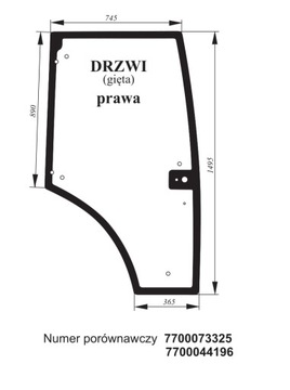 szyba drzwi prawe Claas Renault Ares, Arion, Axion