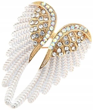 Broszka białe skrzydła Anioła przypinka złota boho Przypinka pin retro