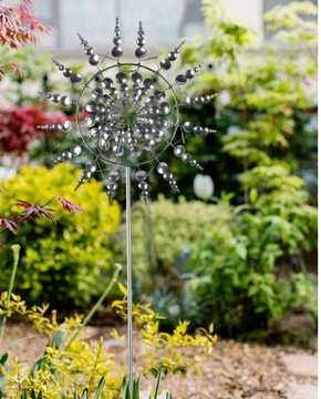 OGRODOWY WIATRAK KINETYCZNY METALOWY SPINNER DEKORACYJNY
