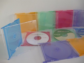 CD-боксы x 1 SLIM для цветных дисков, 50 шт.