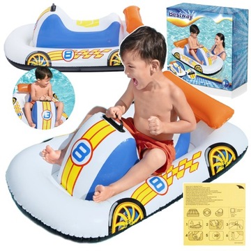 Dmuchana Łódka Wyścigówka Ponton dla Dzieci Materac 110x75cm Bestway 41480