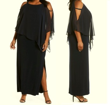 PLUS SIZE LINE Макси с накидкой, размеры 44 - 60