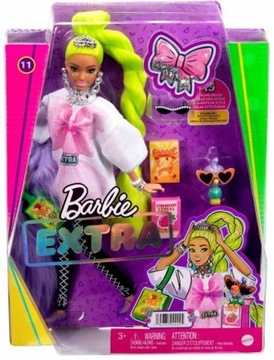 BARBIE EXTRA LALKA ZIELONE NEONOWE WŁOSY HDJ44