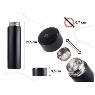 ТЕРМОКРУЖКА ТЕРМОС SMART LED 500МЛ ЧЕРНАЯ