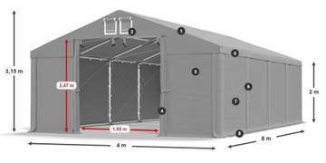 Промышленная складская палатка 4x8 м DAS 620 WP