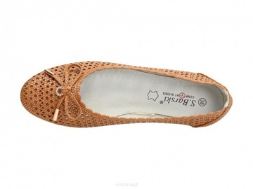 Коричневые женские балетки S.BARSKI CZ-01 r37