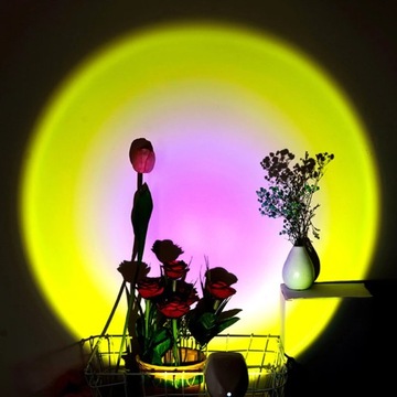 USB Rainbow Sunset Red Projector LED Night Light Sun Protection Desk Lamp