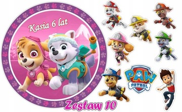 Zestaw Opłatek Psi Patrol z imieniem + 8 POSTACI