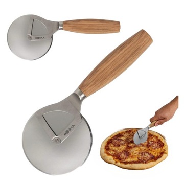 Nóż do PIZZY Ciasta rozcinacz BOSKA Mocny Dębowy Uchwyt Solidny i Ostry