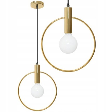 LAMPA SUFITOWA ZŁOTE METALOWE KOŁO LOFT