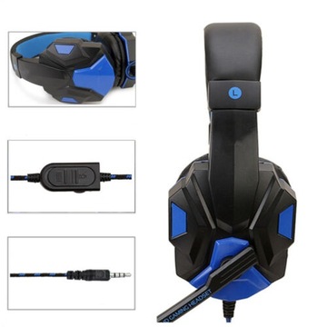 ИГРОВЫЕ НАУШНИКИ ДЛЯ ПК-ГЕЙМЕРОВ USB LED МИКРОФОН