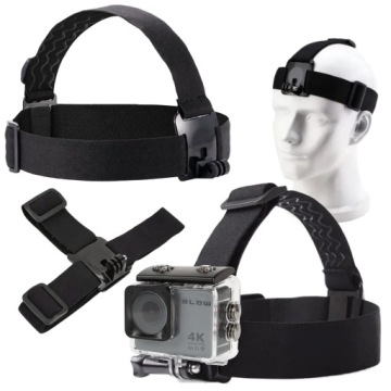 REGULOWANA OPASKA NA GŁOWĘ KASK UCHWYT DO KAMERY SPORTOWEJ ELASTYCZNA