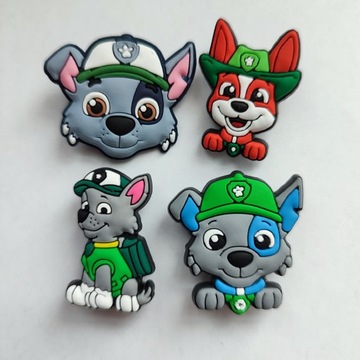 4x Przypinki do butów crocs charms ozdoba PAW PSI PATROL ROCKY TRACKER