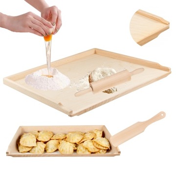 STOLNICA DREWNIANA JEDNOSTRONNA 70X50CM DUŻA XXL + WAŁEK i ŁOPATKA